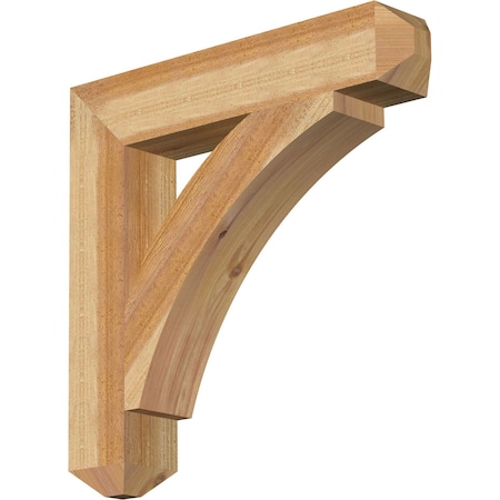 Ekena Millwork Thorton Craftsman Rough Sawn Bracket, Western Red Cedar, 4"W x 22"D x 22"H BKT04X22X22THR04RWR